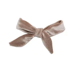 oh baby! School Girl Bow Velvet Medium Clip - Dusty Pink