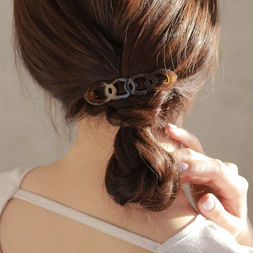 Oval Marble Chain Barrette