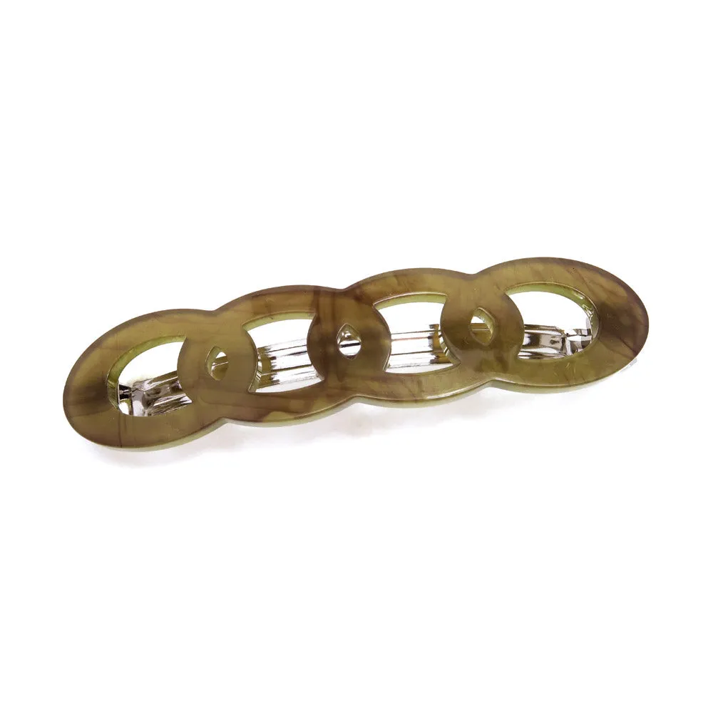 Oval Marble Chain Barrette