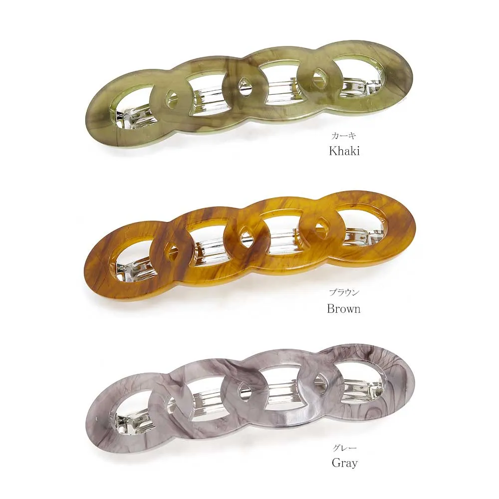 Oval Marble Chain Barrette