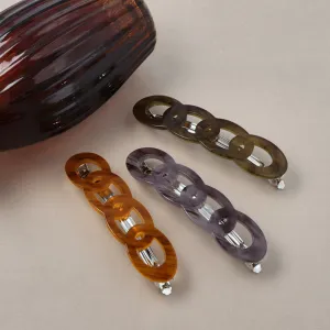 Oval Marble Chain Barrette
