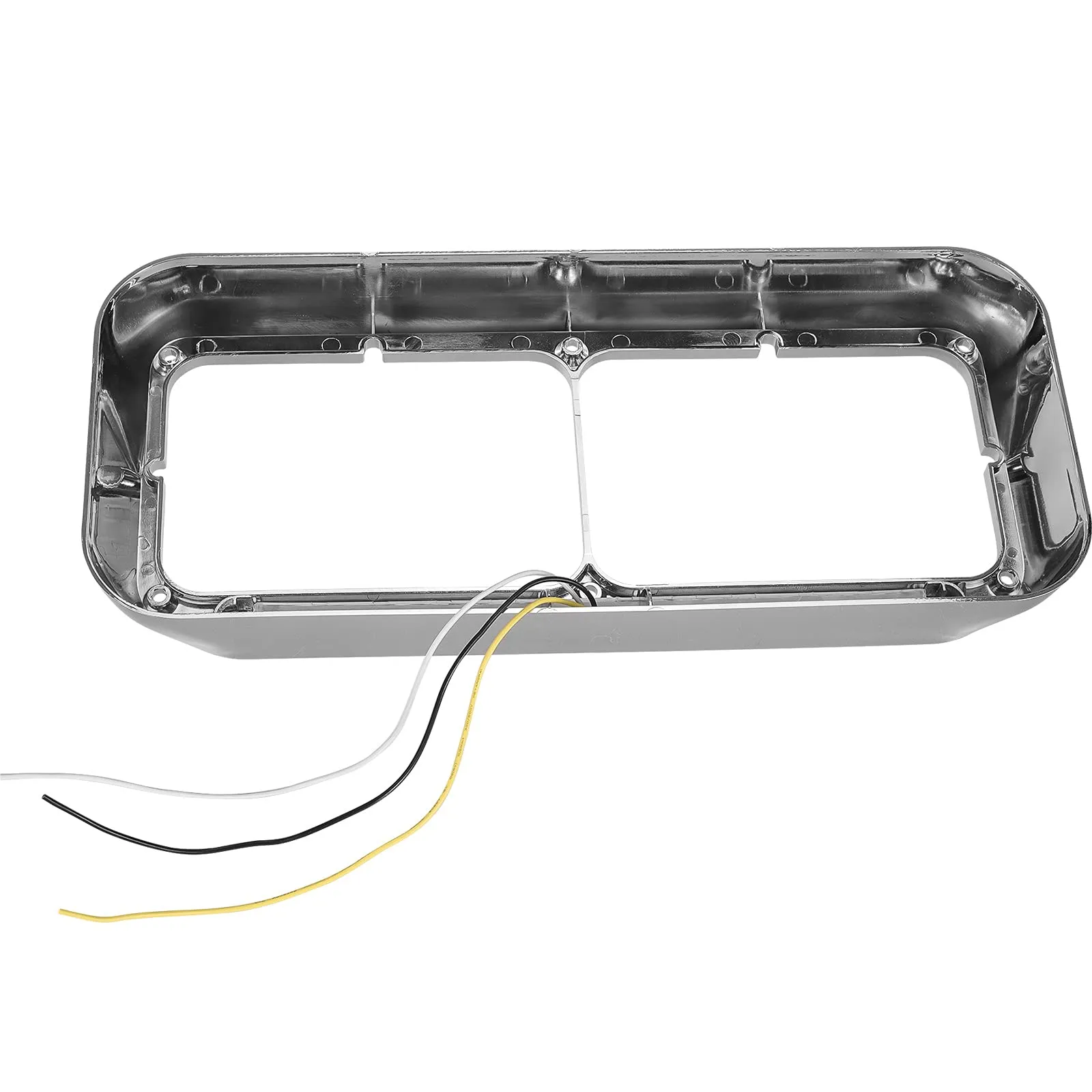 Partsam Chrome Headlight Bezels With Clear/Amber LED Light Strip