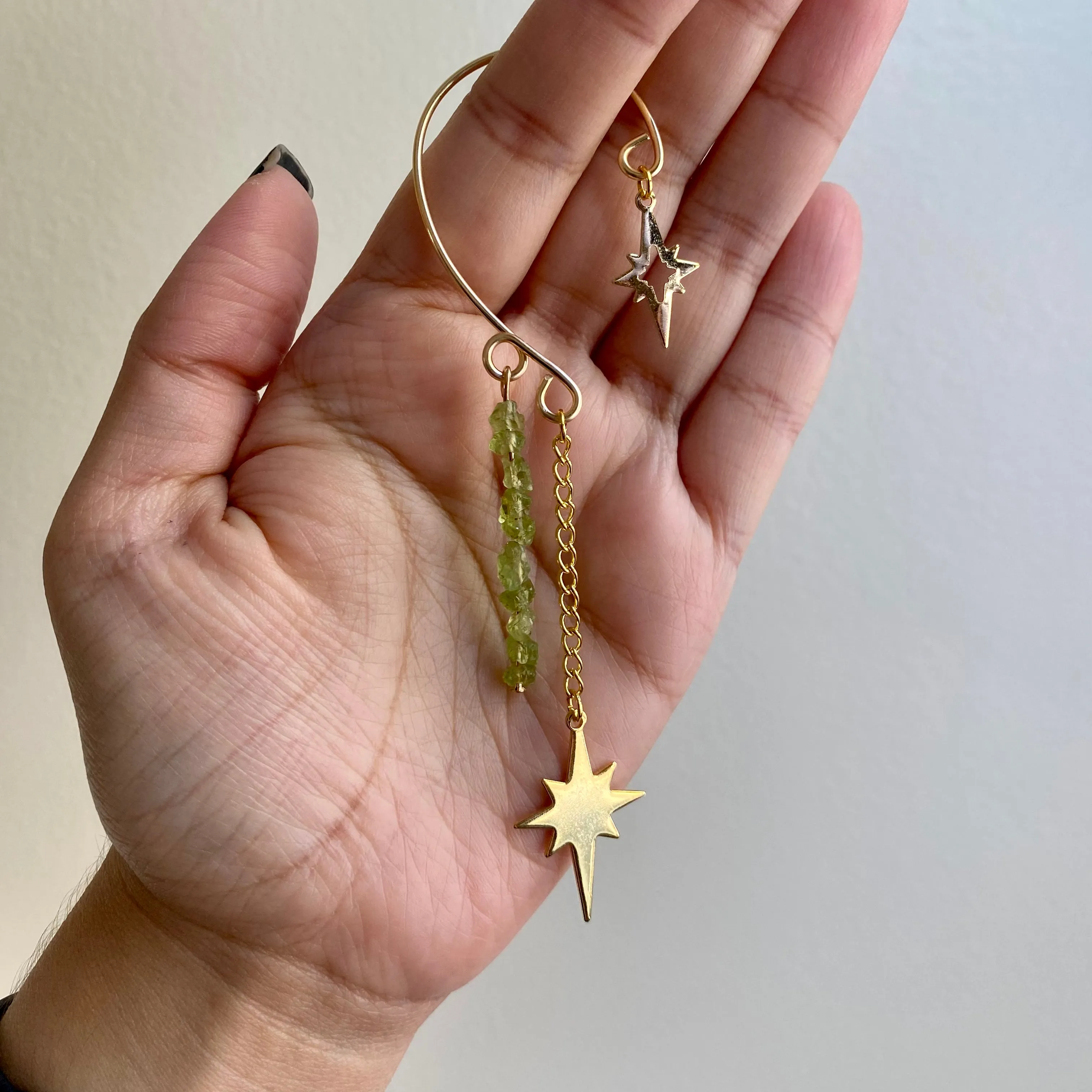 Peridot Star Ear Cuffs