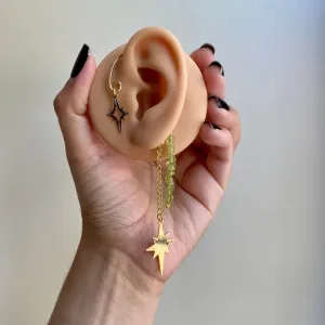 Peridot Star Ear Cuffs