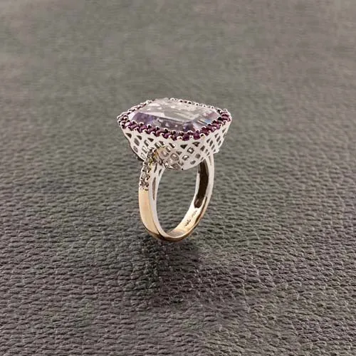 Pink Quartz & Pink Sapphire Ring