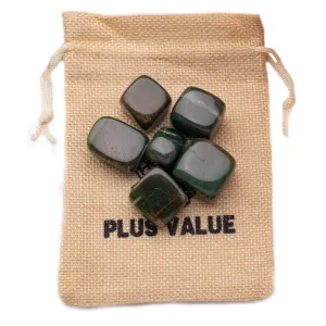 Plus Value Green Jade Tumbled Stone Pebbles Reiki Healing Aura Chakra (100grams, Jute Bag)