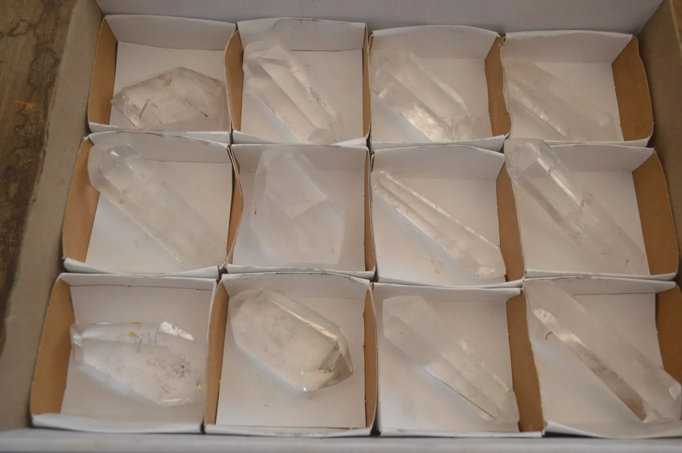 Polished Double Terminated Clear Quartz Points x 12 From Madagascar