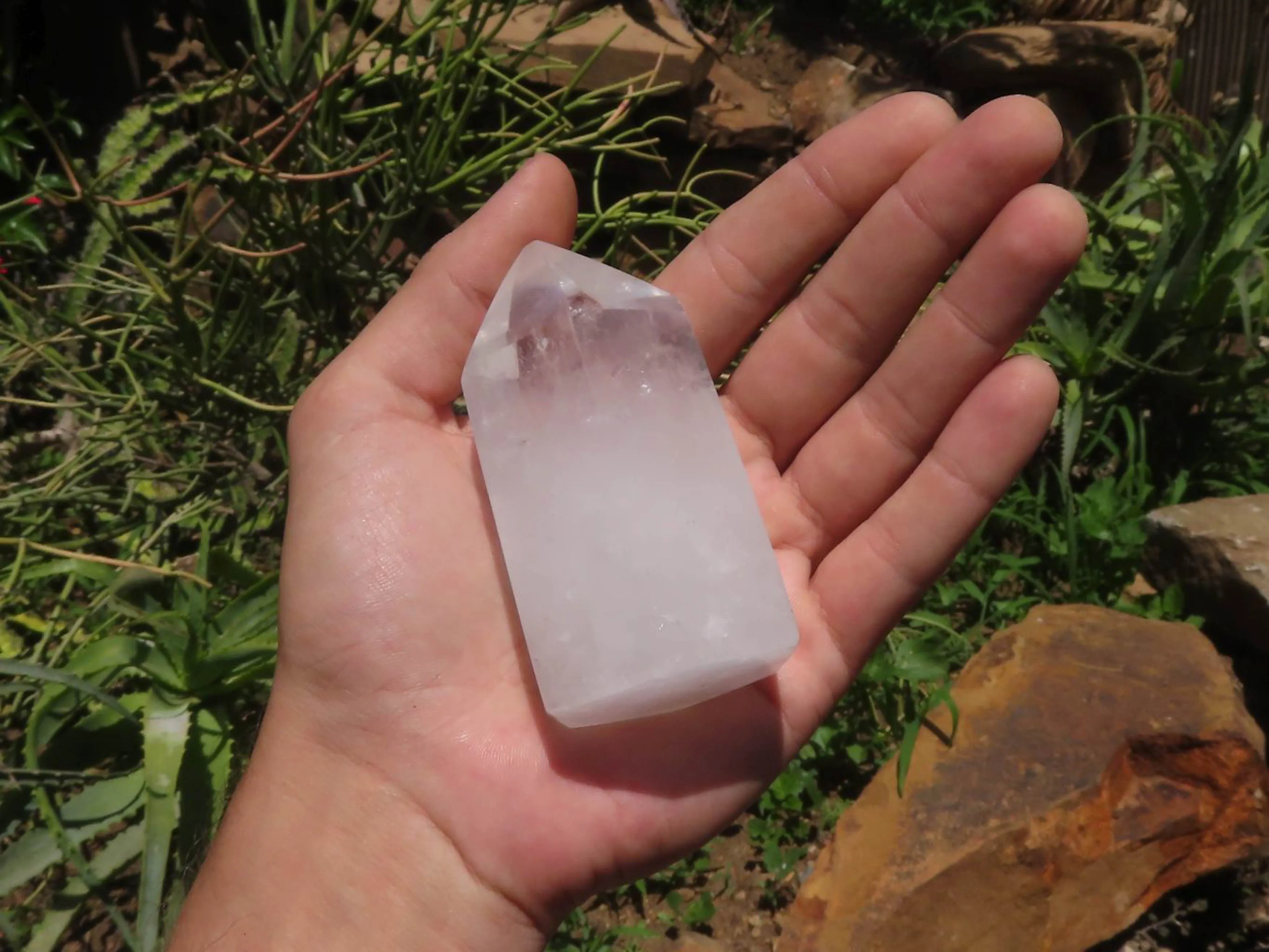 Polished Semi Optic Clear Quartz Crystals x 6 From Madagascar
