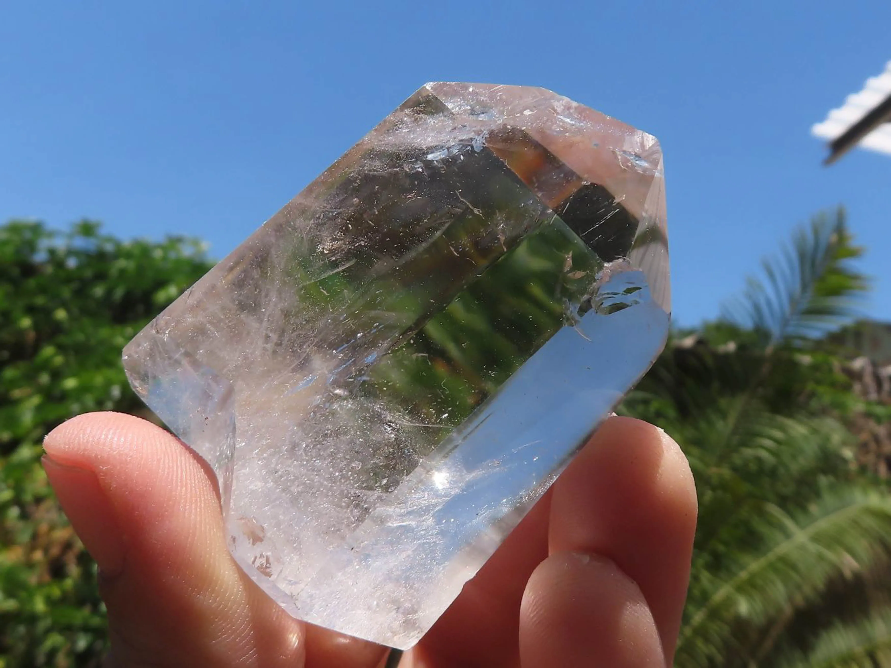 Polished Semi Optic Clear Quartz Crystals x 6 From Madagascar