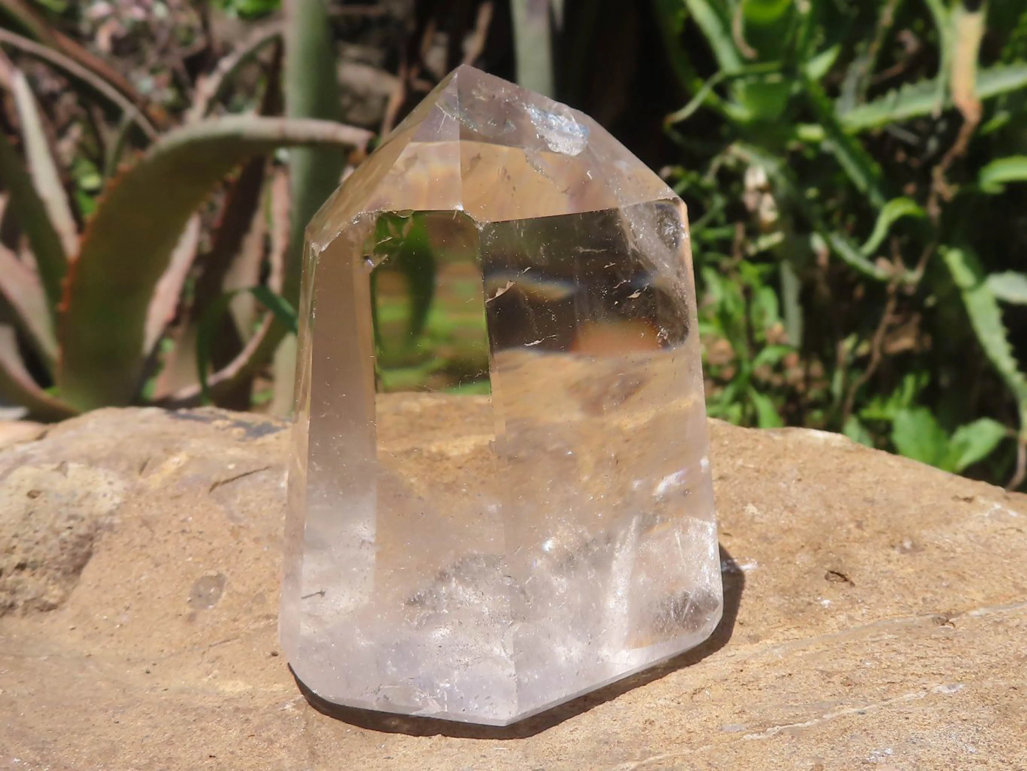 Polished Semi Optic Clear Quartz Crystals x 6 From Madagascar