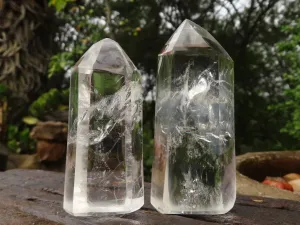 Polished Semi Optic Clear Quartz Points x 12 From Madagascar