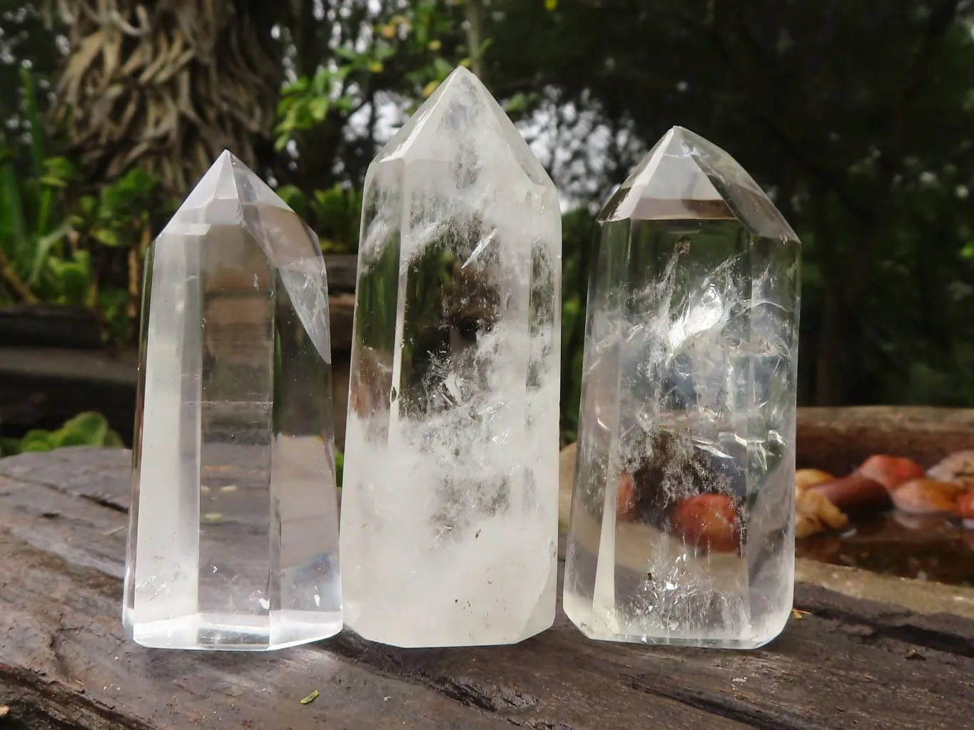 Polished Semi Optic Clear Quartz Points x 12 From Madagascar