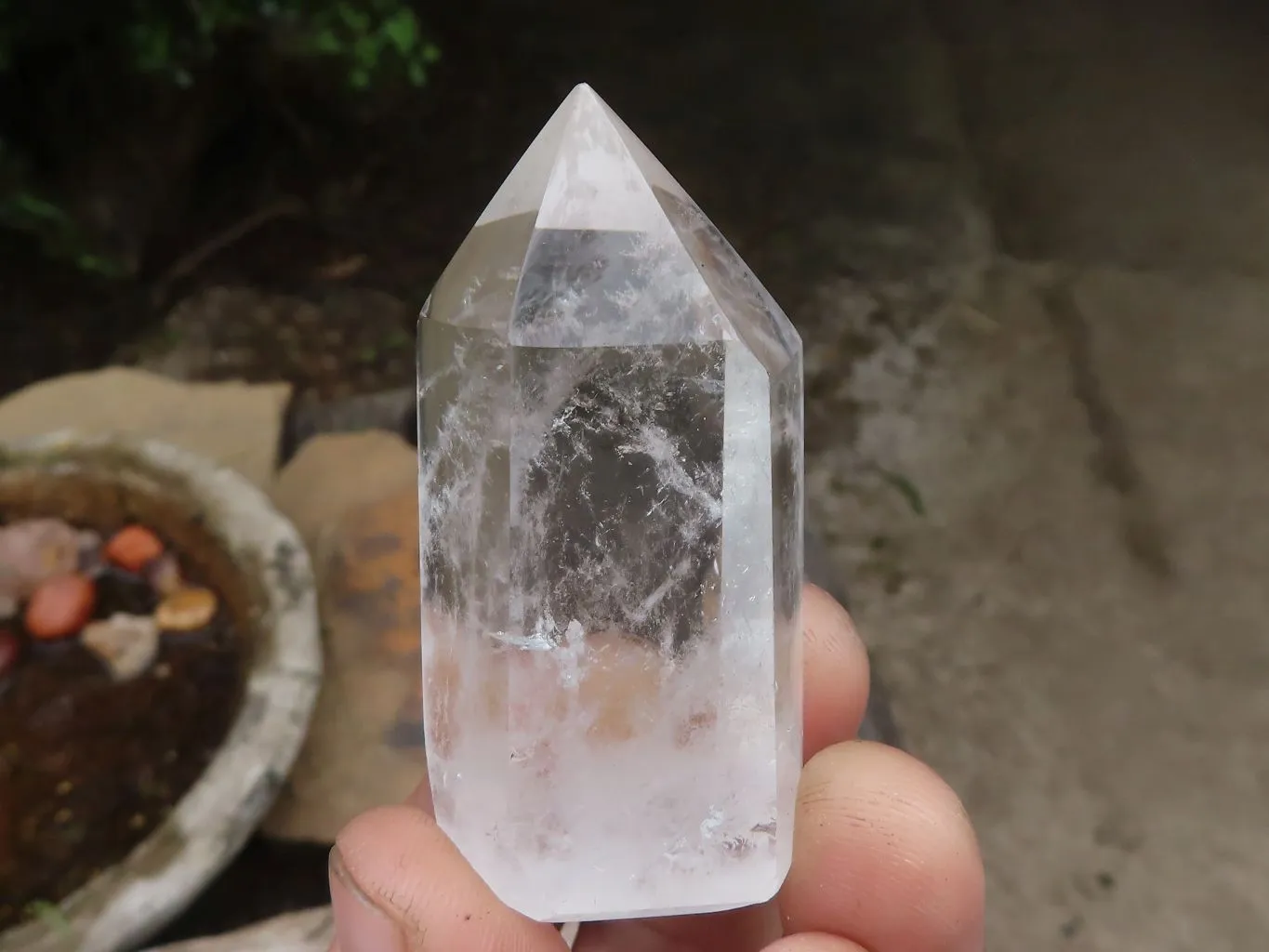 Polished Small Clear Quartz Crystal Points x 12 From Madagascar