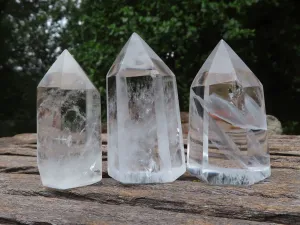 Polished Small Clear Quartz Crystal Points x 12 From Madagascar