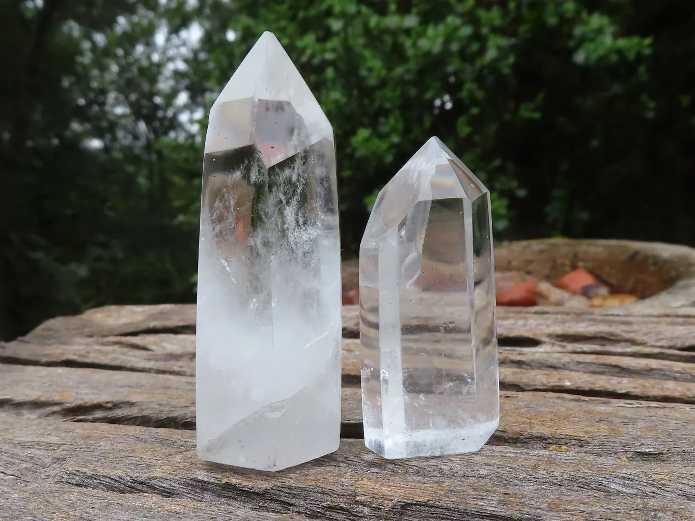 Polished Small Clear Quartz Crystal Points x 12 From Madagascar