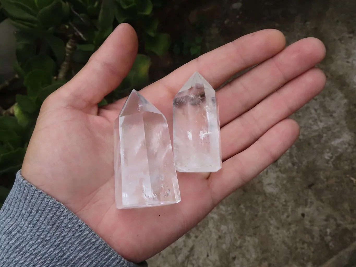 Polished Small Clear Quartz Crystal Points x 12 From Madagascar