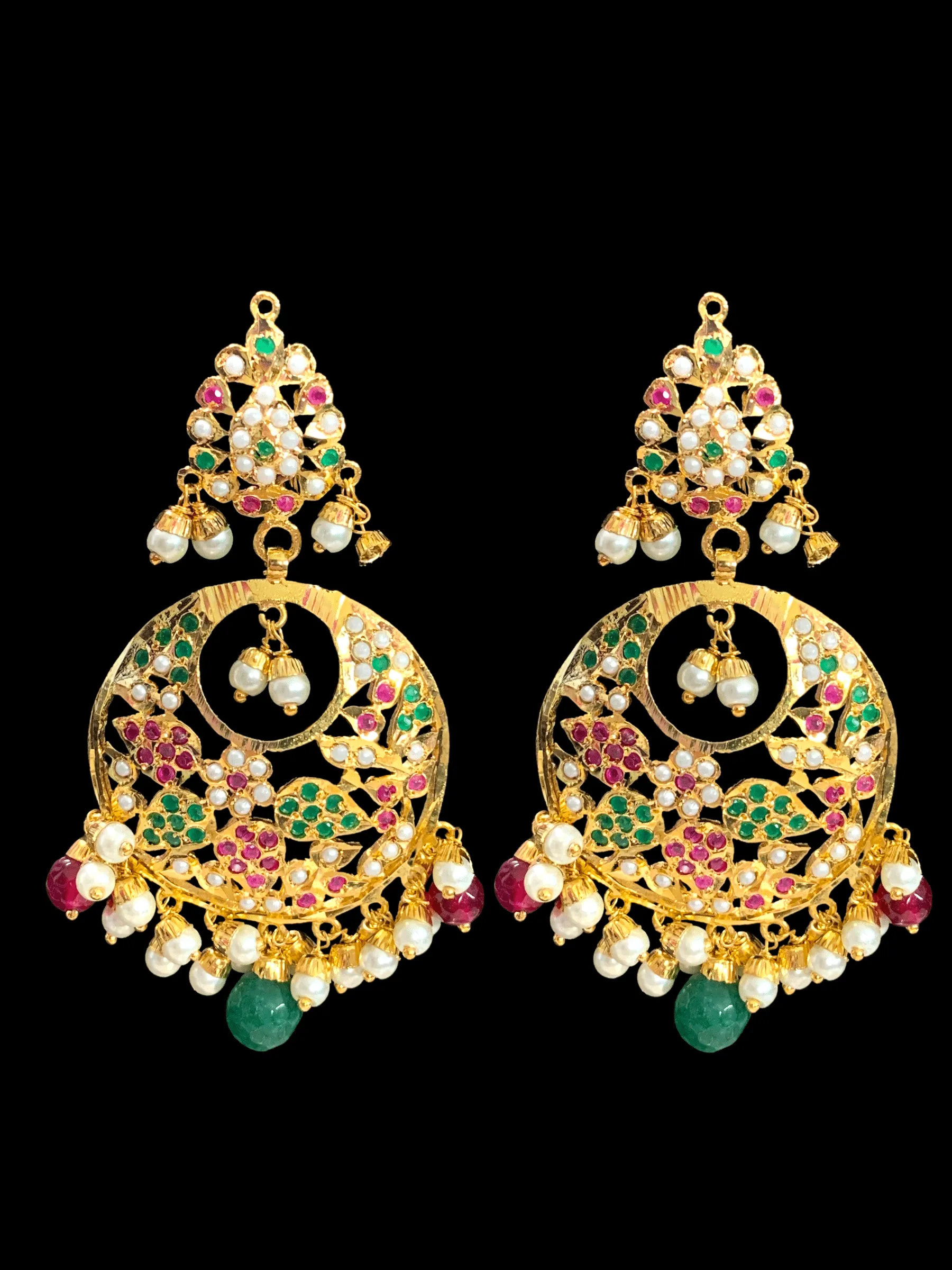 PS445 Naina  pendant set ( ruby emerald     ) ( READY TO SHIP)