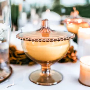 Pumpkin Buttercream Candle in Vintage Amber Glass Dish