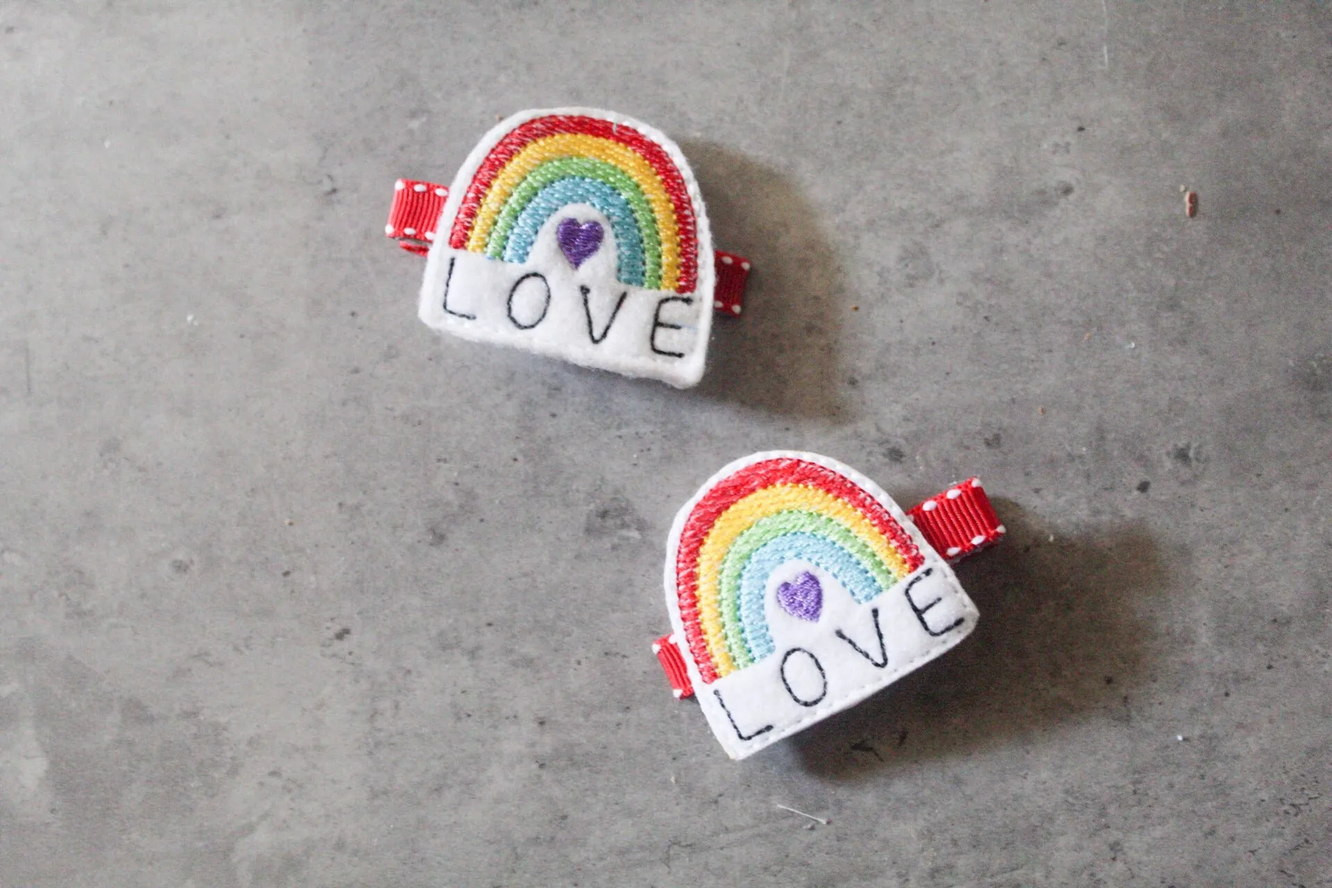 Rainbow Love Barrette Clips I The Enchanted Magnolia
