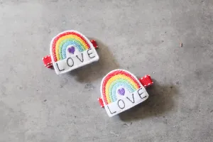Rainbow Love Barrette Clips I The Enchanted Magnolia