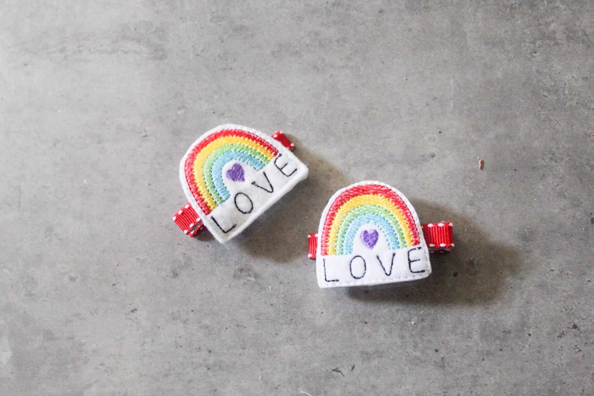 Rainbow Love Barrette Clips I The Enchanted Magnolia
