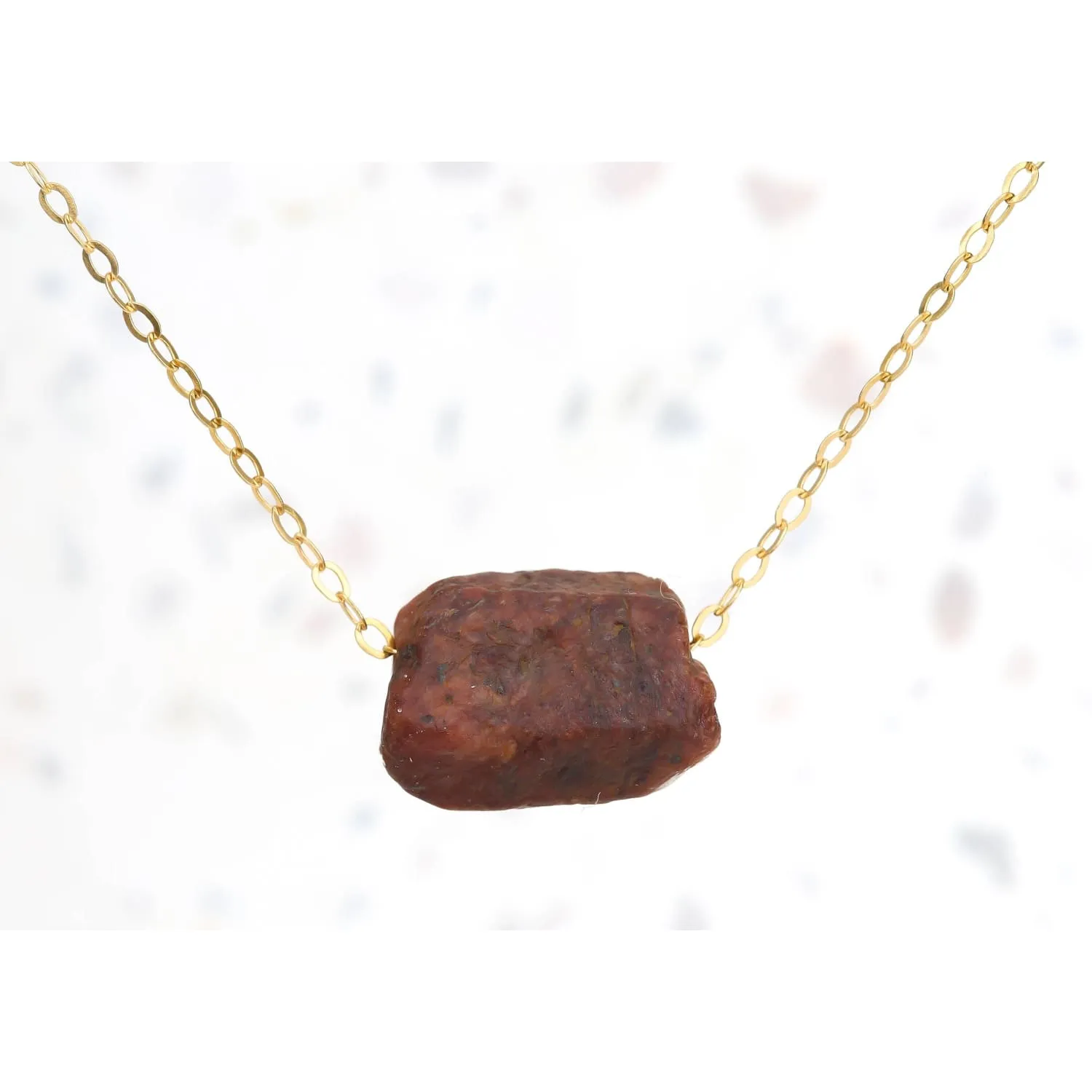Raw Ruby Necklace, Dainty Gold Raw Birthstone Necklace, Rough Gemstone Pendant, Raw  Necklace, Raw Layered Pendant  k Whimsigoth • 24k Dip