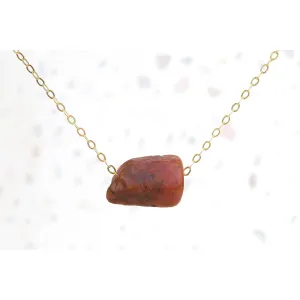 Raw Ruby Necklace, Dainty Gold Raw Birthstone Necklace, Rough Gemstone Pendant, Raw  Necklace, Raw Layered Pendant  k Whimsigoth • 24k Dip