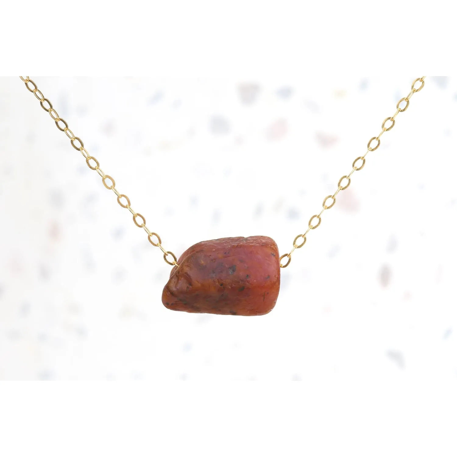 Raw Ruby Necklace, Dainty Gold Raw Birthstone Necklace, Rough Gemstone Pendant, Raw  Necklace, Raw Layered Pendant  k Whimsigoth • 24k Dip
