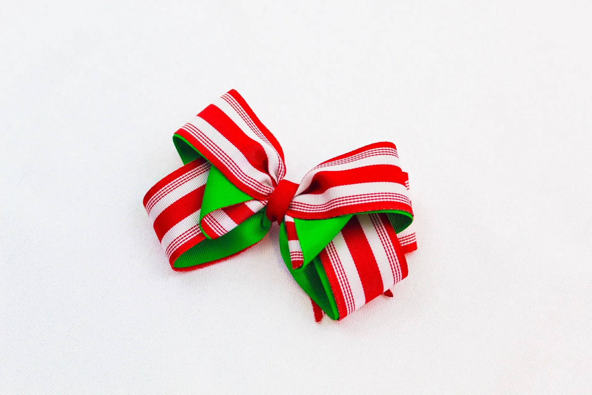 Red and White Stripe Christmas Hair Accessory I The Enchanted Magnolia