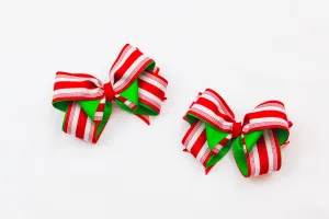 Red and White Stripe Christmas Hair Accessory I The Enchanted Magnolia