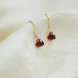 Red Heart Drop Earrings