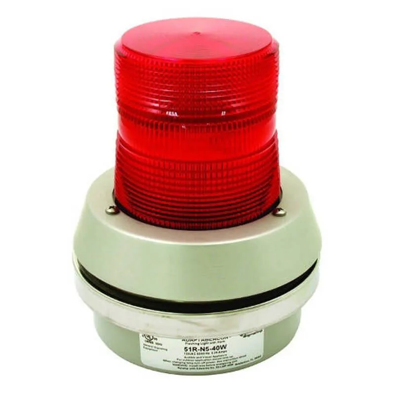 RKI 2 Wire Flashing Alarm Light/Horn, 115 VAC, 40 Watt Lamp
