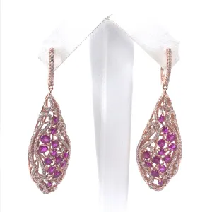 Rose Gold Plated Sterling Silver Drop Earrings