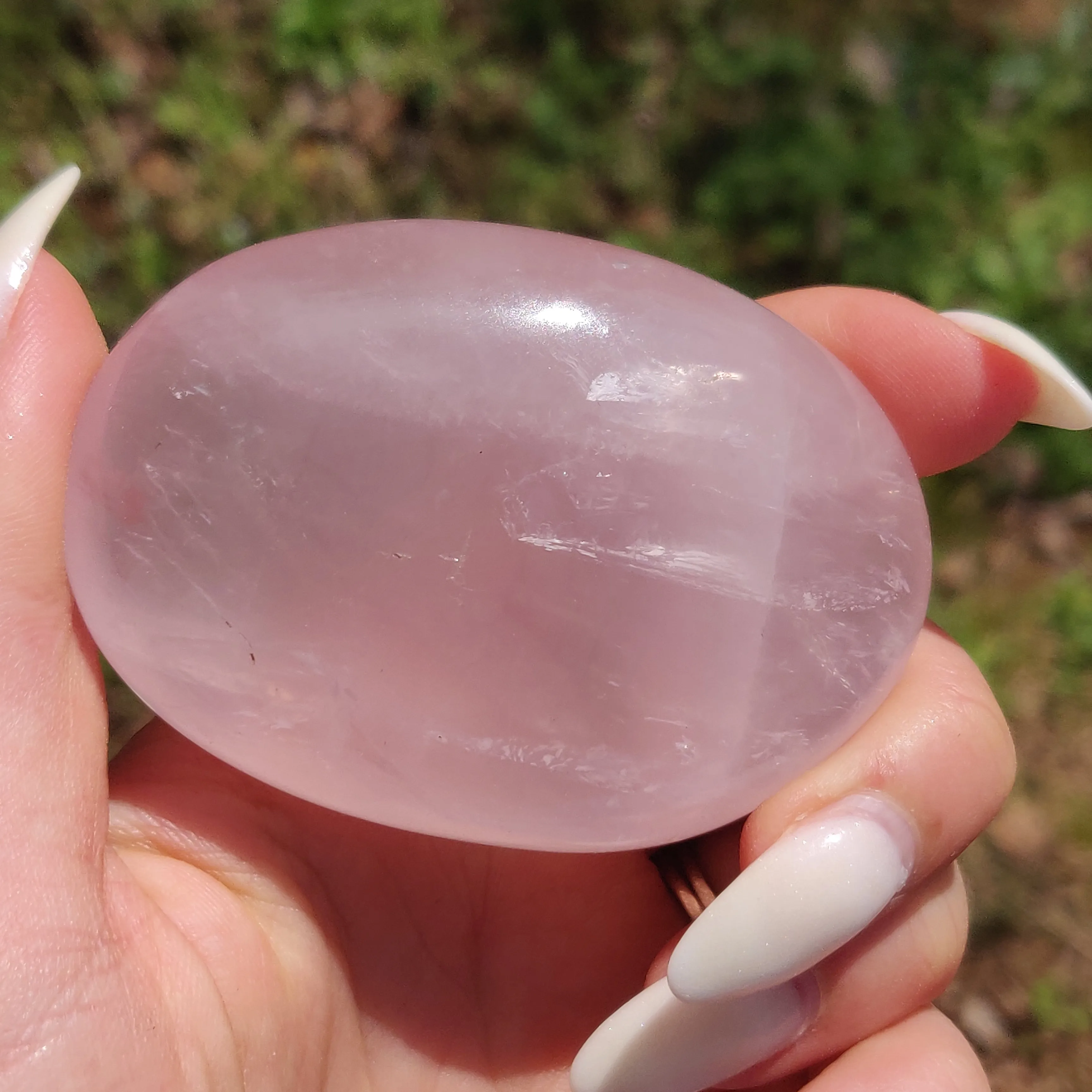 Rose Quartz Palm Stone, Star Rose Quartz (#5)