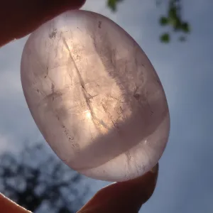 Rose Quartz Palm Stone, Star Rose Quartz (#5)