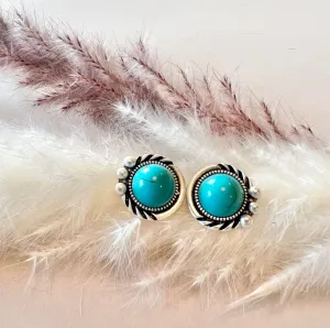 Round Turquoise studs