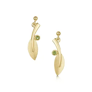 Rowan Drop Earrings in 9ct Yellow Gold with Peridot