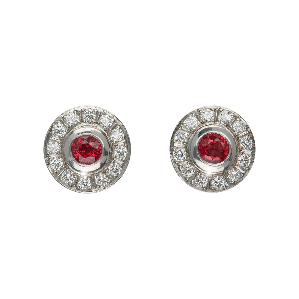 Ruby and Diamond Stud Earrings