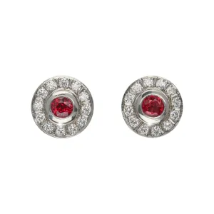 Ruby and Diamond Stud Earrings