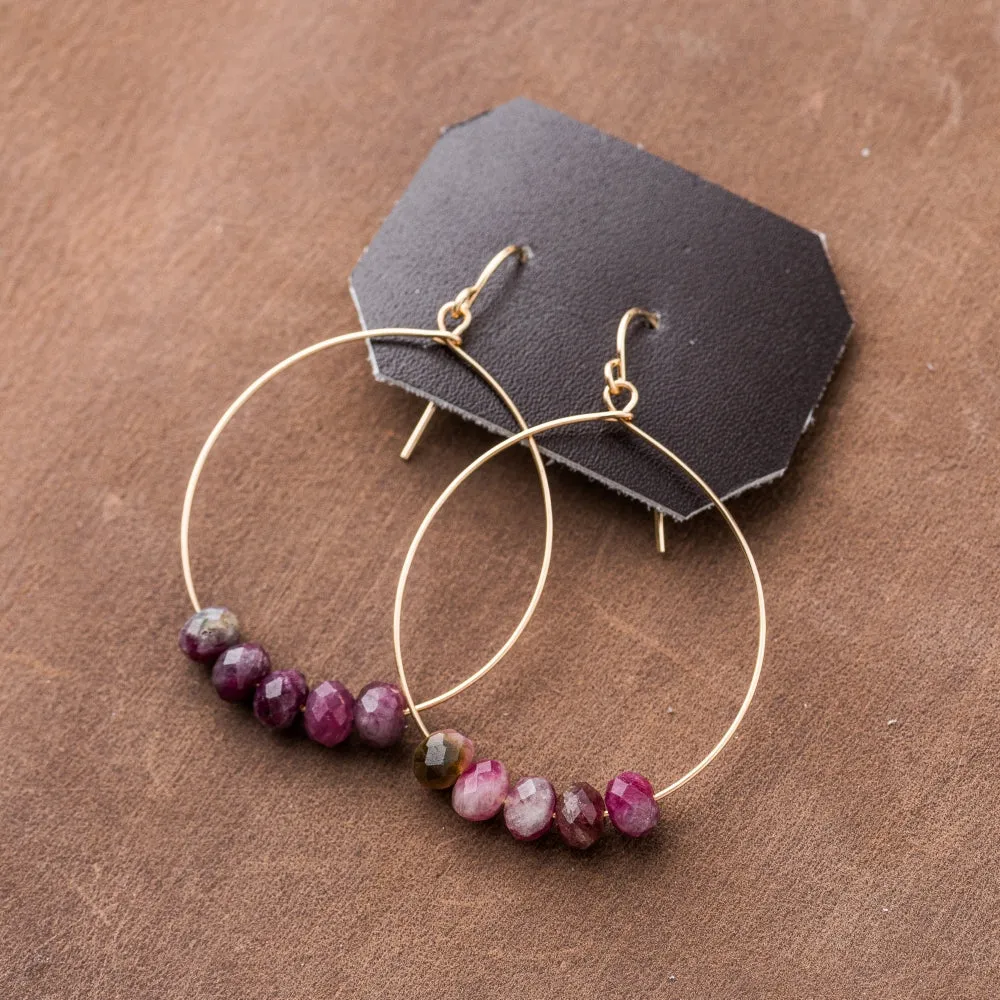 Ruby Hoop Earrings