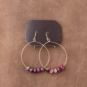 Ruby Hoop Earrings