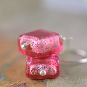 Ruby Murano Venetian glass earrings
