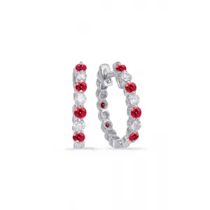 S Kashi & Sons Hoop Earrings E7665-RWG