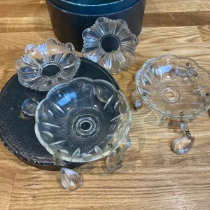 Small French chandelier parts and drops