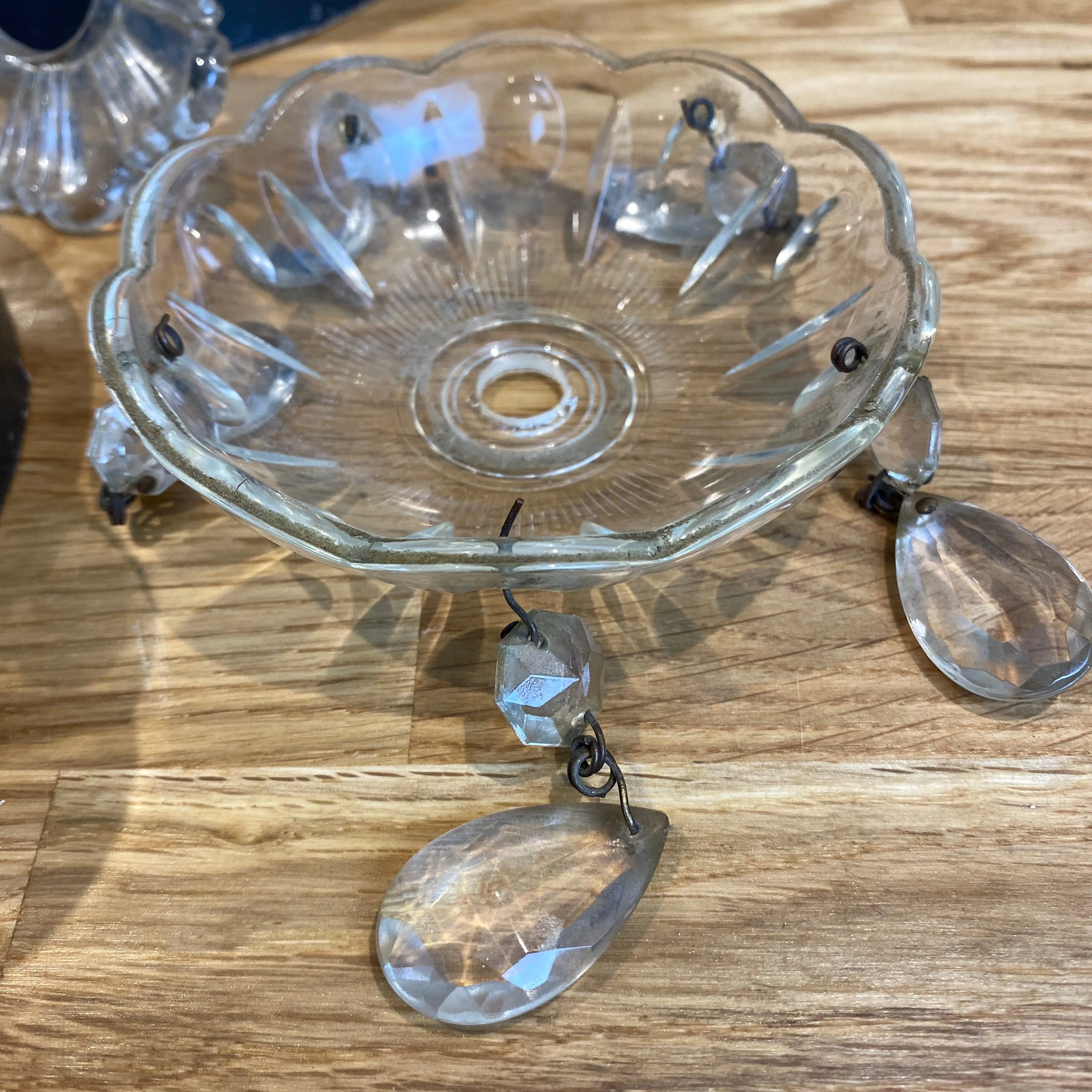 Small French chandelier parts and drops