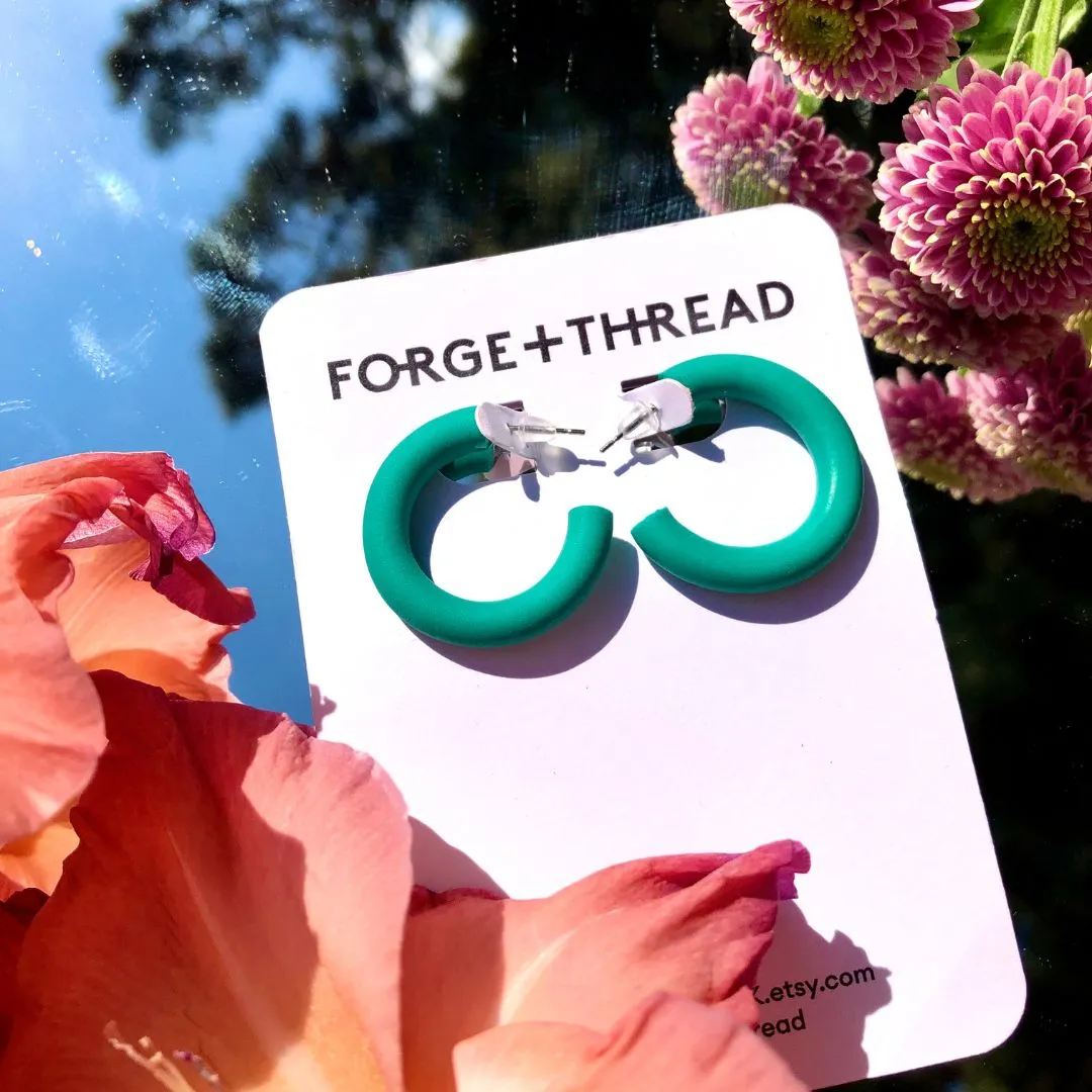 Small Turquoise Hoop Earrings | Forge   Thread