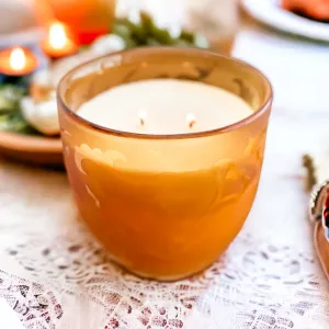 Soy Candle in Vintage Amber Vase