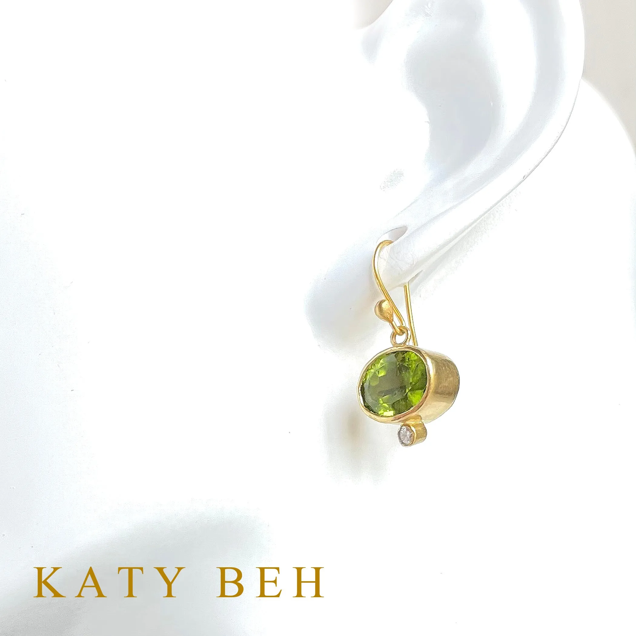 Summer Peridot and Diamond Earrings