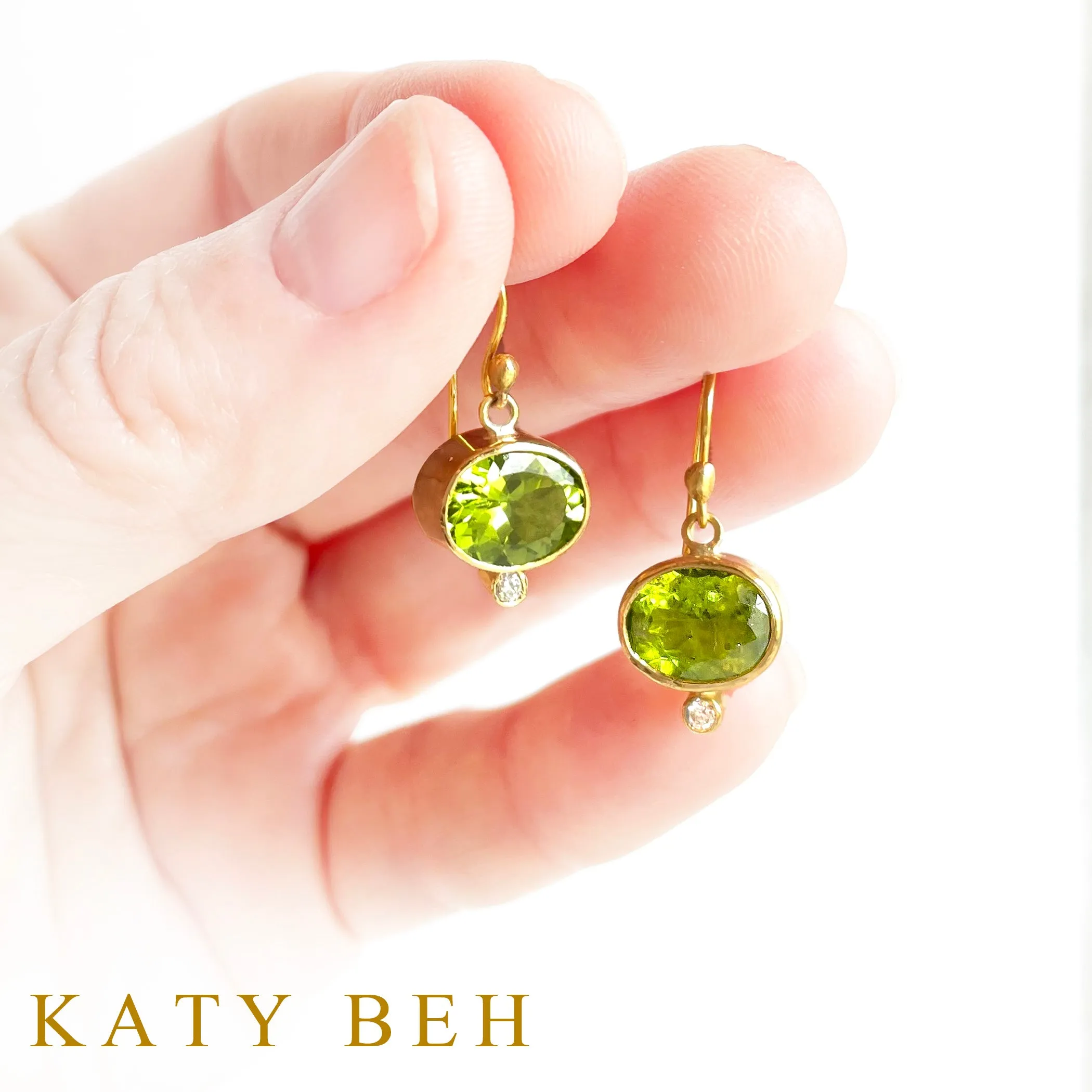 Summer Peridot and Diamond Earrings