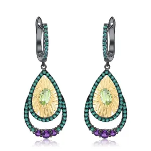 Sun Flower Handmade Flower Dangle Earrings